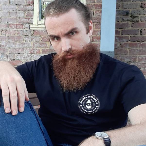Man Bun Black Teeshirt - Beards Australia