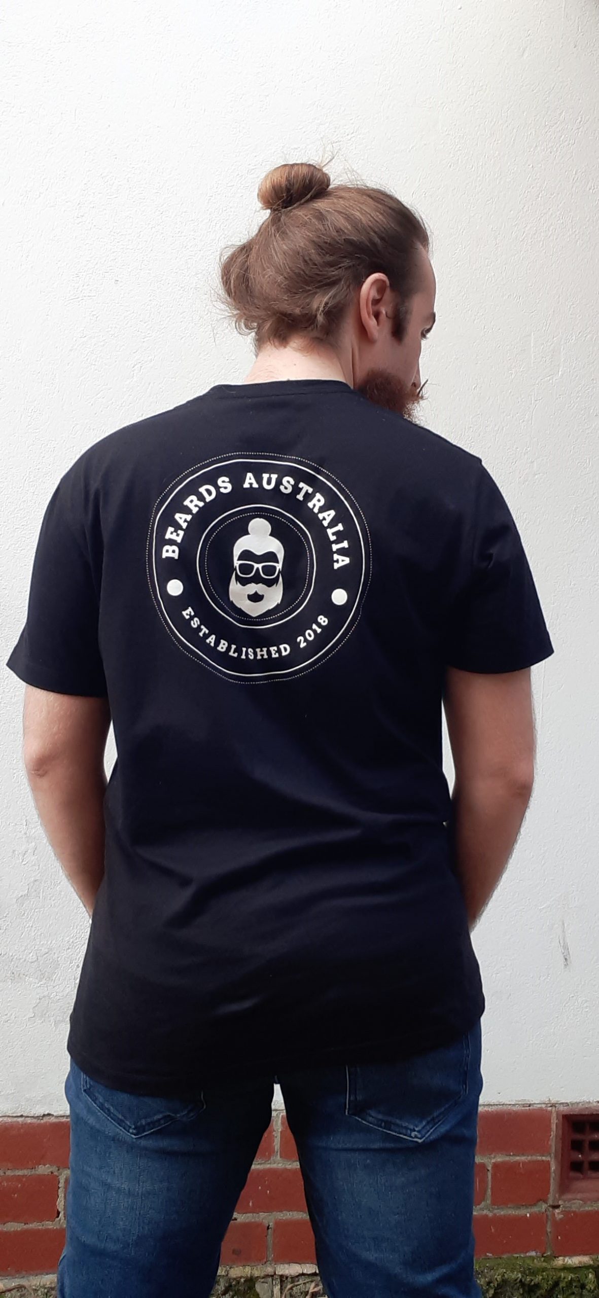 Beards Australia Organic Cotton Man Bun Teeshirt - Image 3