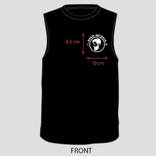 Beards Australia Organic Black Cotton Muscle Teeshirt