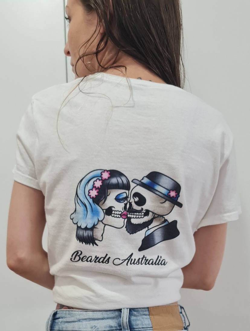 Beards Australia White Ladies T-Shirt