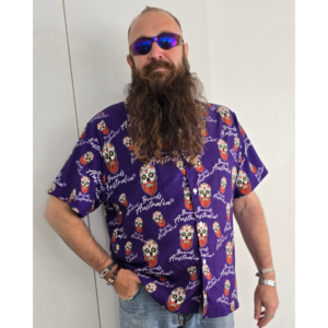 Beards Australia Purple Candy Skull Shirt